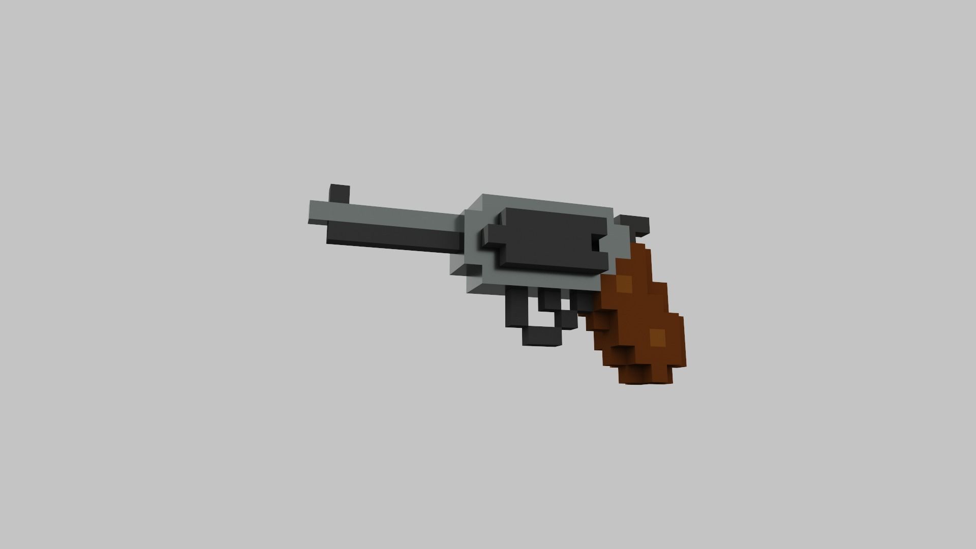 Revolver Voxel Low-poly 3D model_13