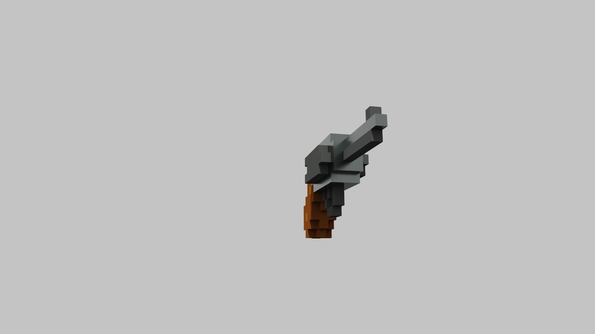 Revolver Voxel Low-poly 3D model_6