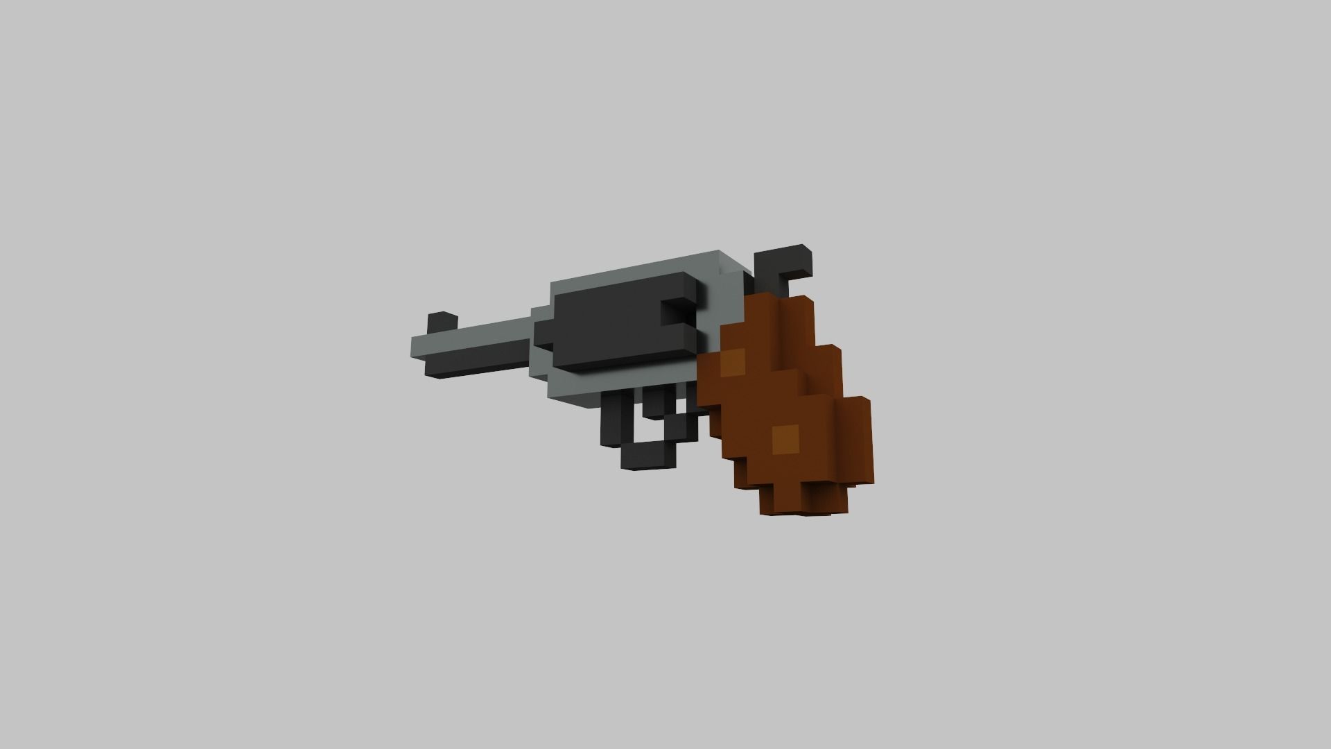 Revolver Voxel Low-poly 3D model_17