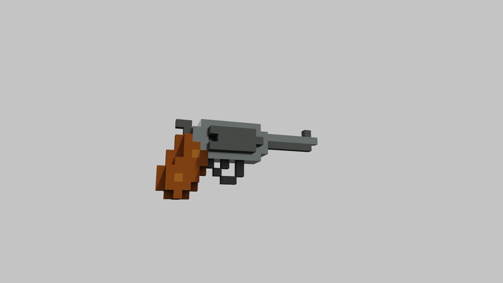 Revolver Voxel Low-poly 3D model_28