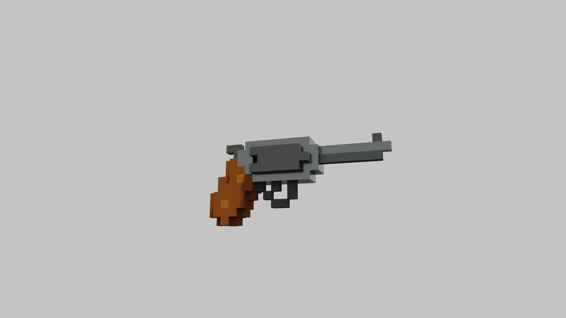Revolver Voxel Low-poly 3D model_1