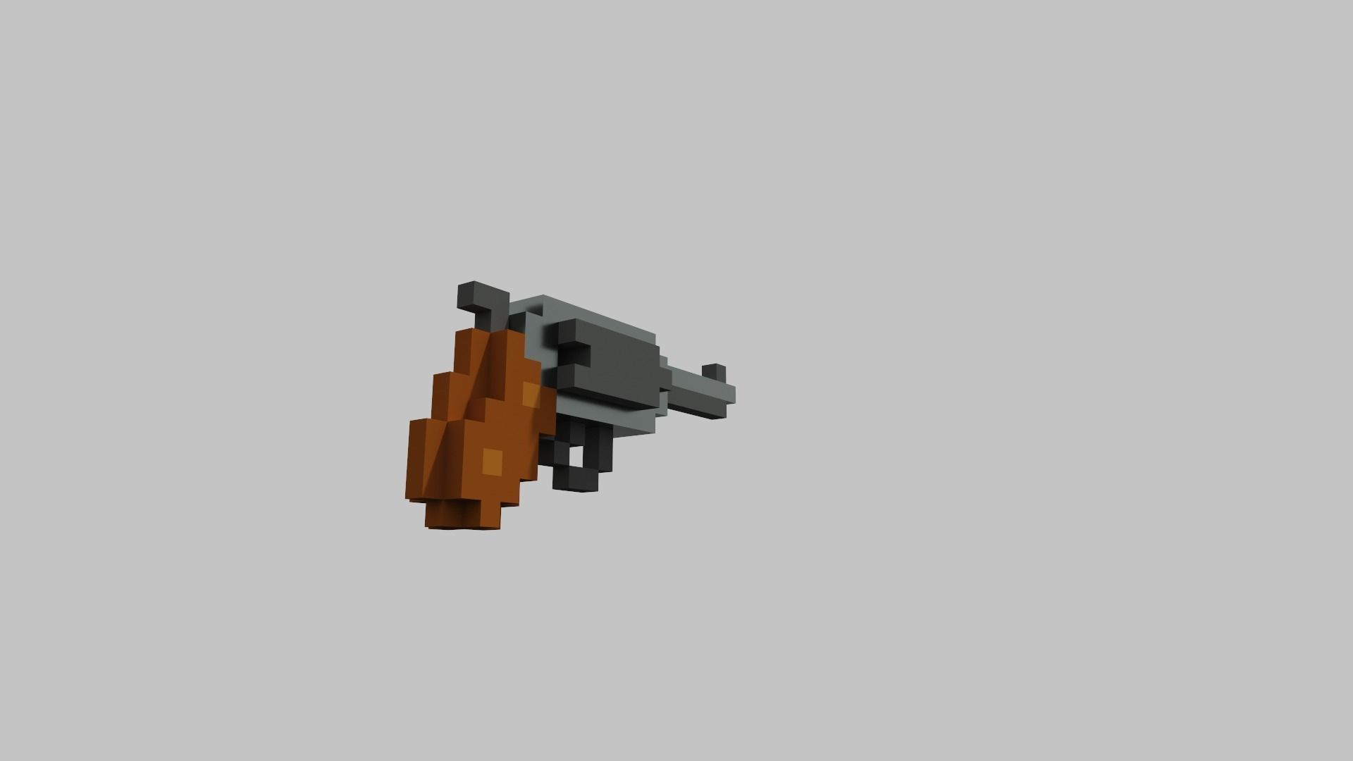 Revolver Voxel Low-poly 3D model_25