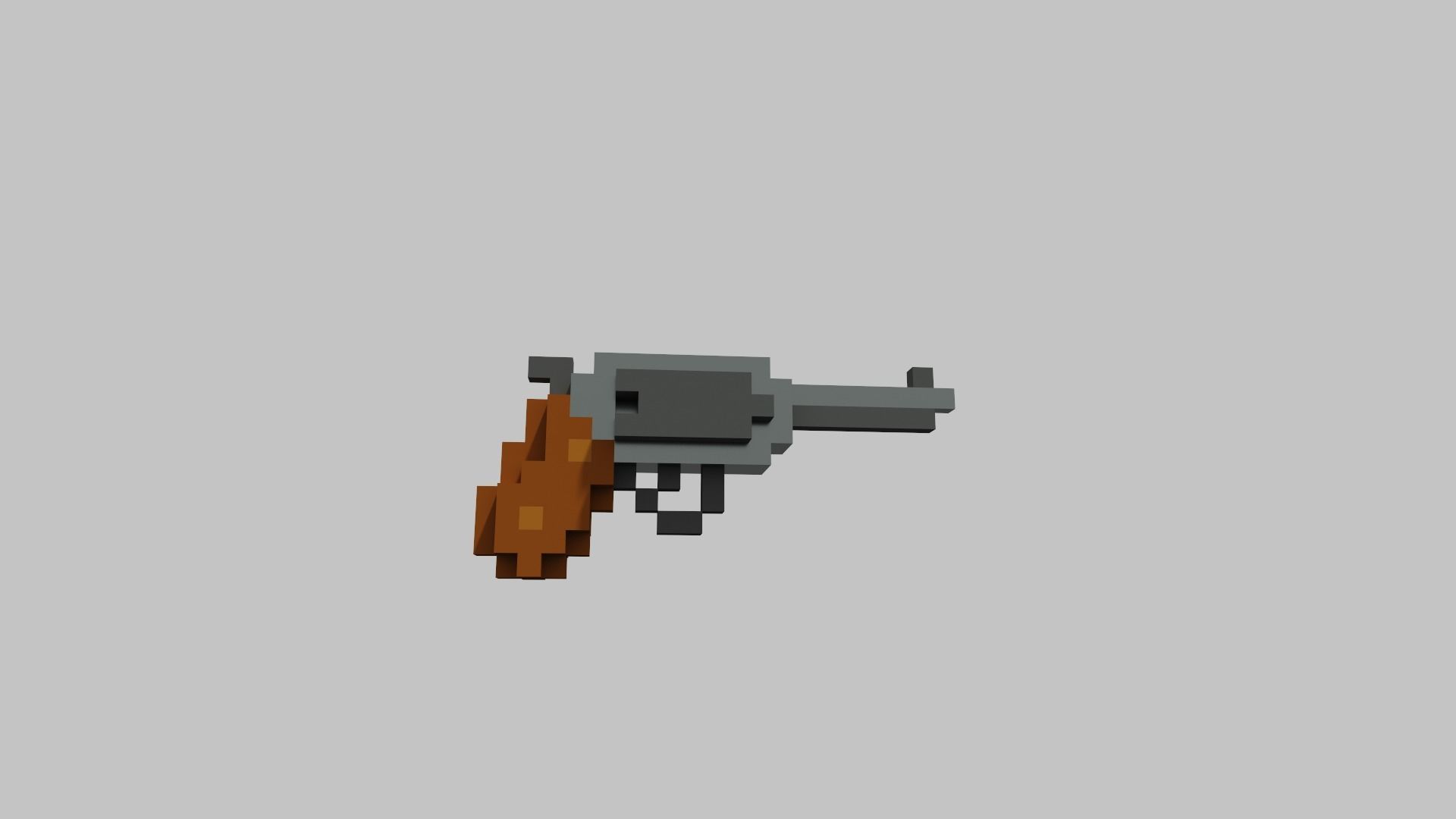 Revolver Voxel Low-poly 3D model_29