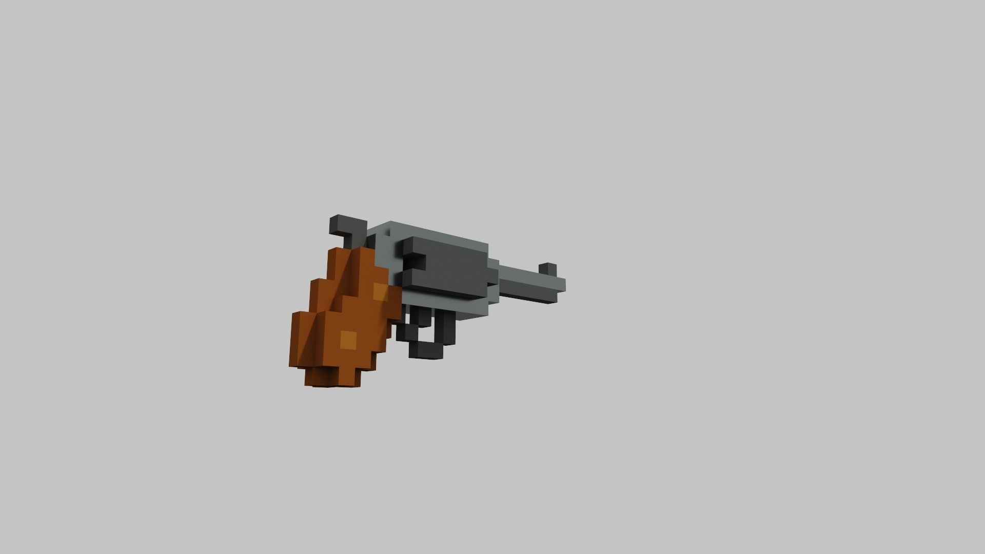 Revolver Voxel Low-poly 3D model_26