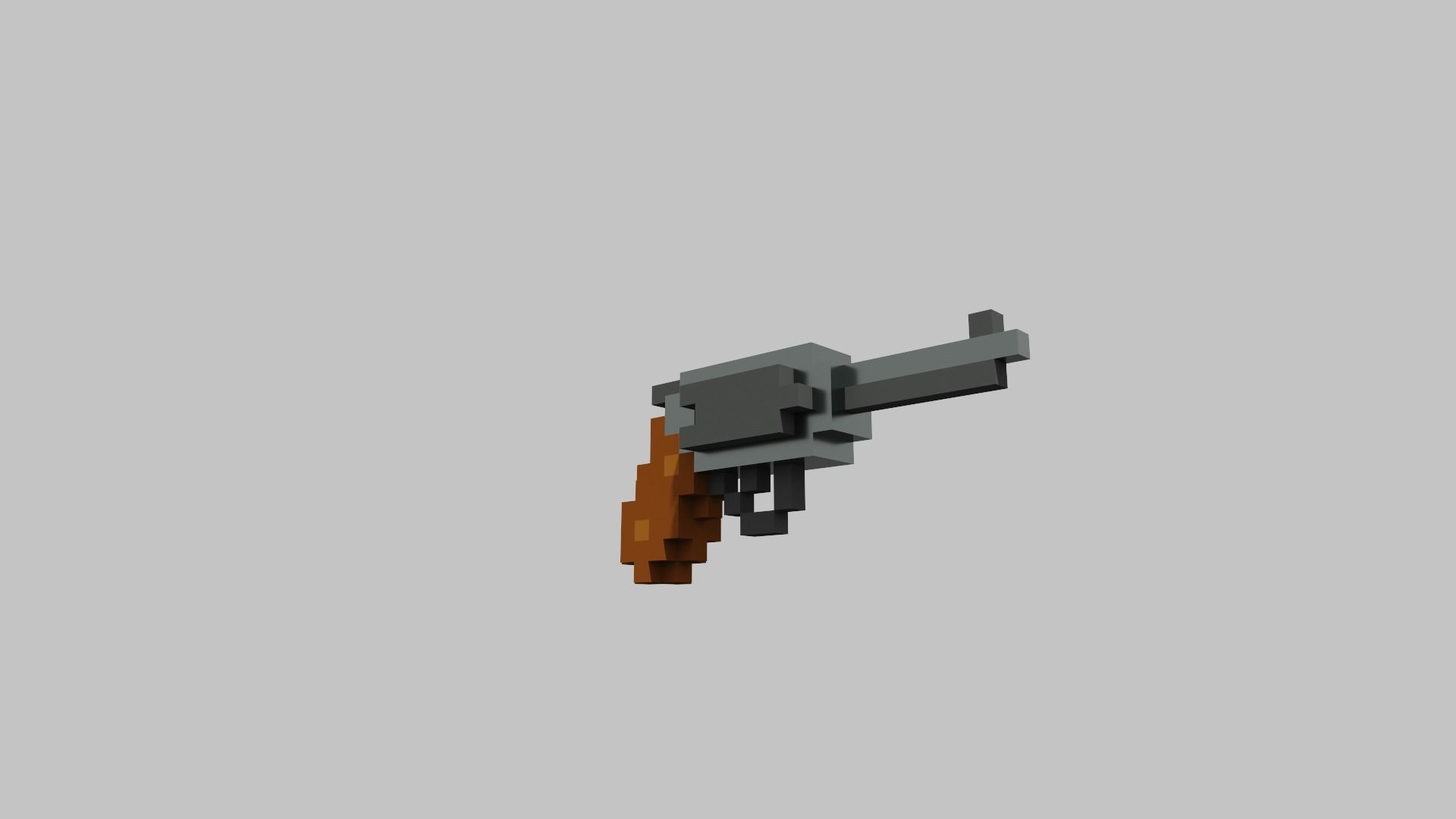 Revolver Voxel Low-poly 3D model_3