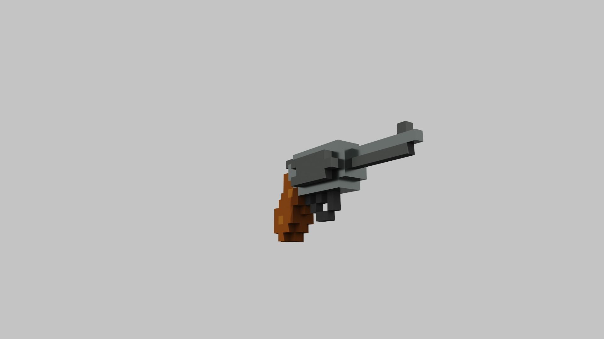 Revolver Voxel Low-poly 3D model_4