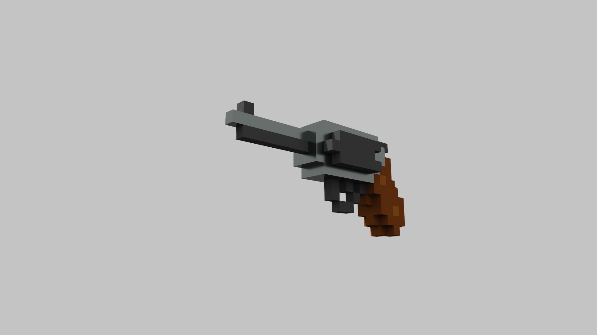 Revolver Voxel Low-poly 3D model_11