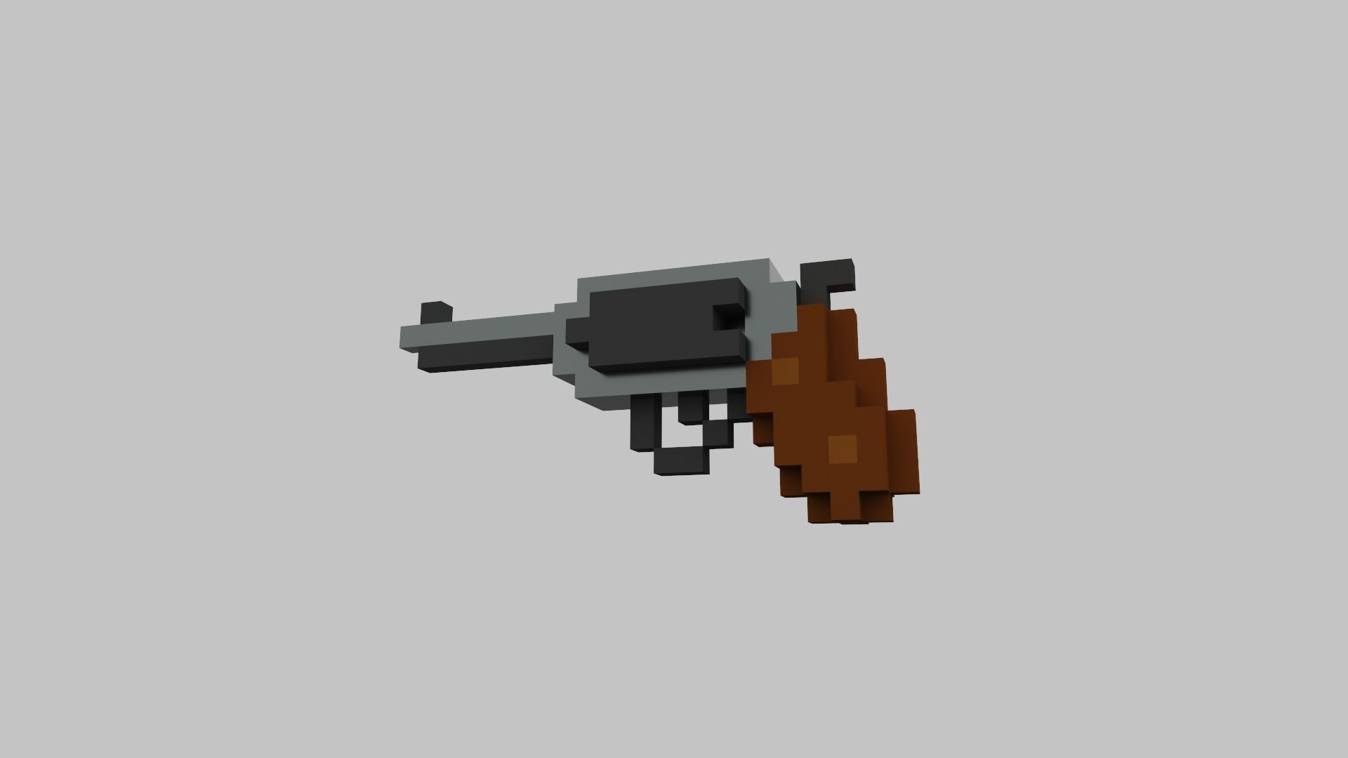 Revolver Voxel Low-poly 3D model_16