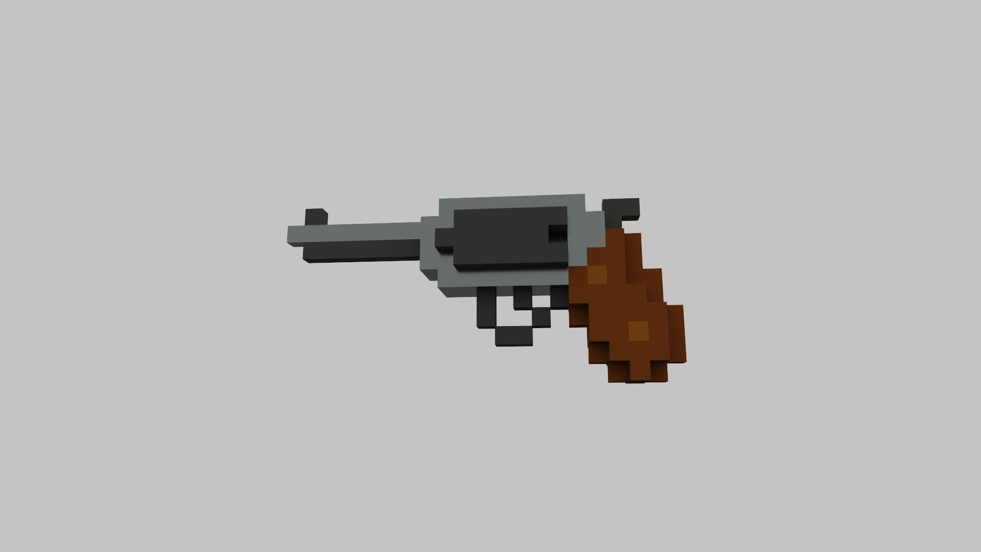 Revolver Voxel Low-poly 3D model_15