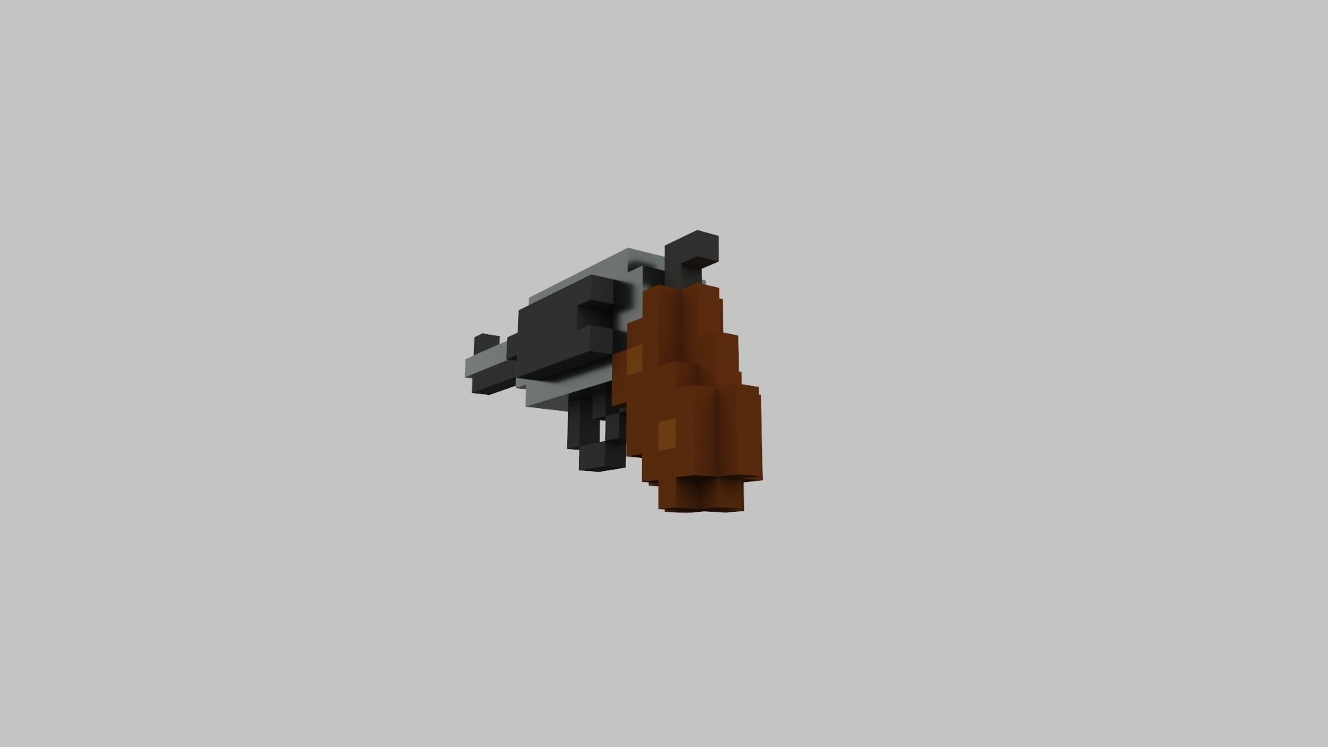 Revolver Voxel Low-poly 3D model_19
