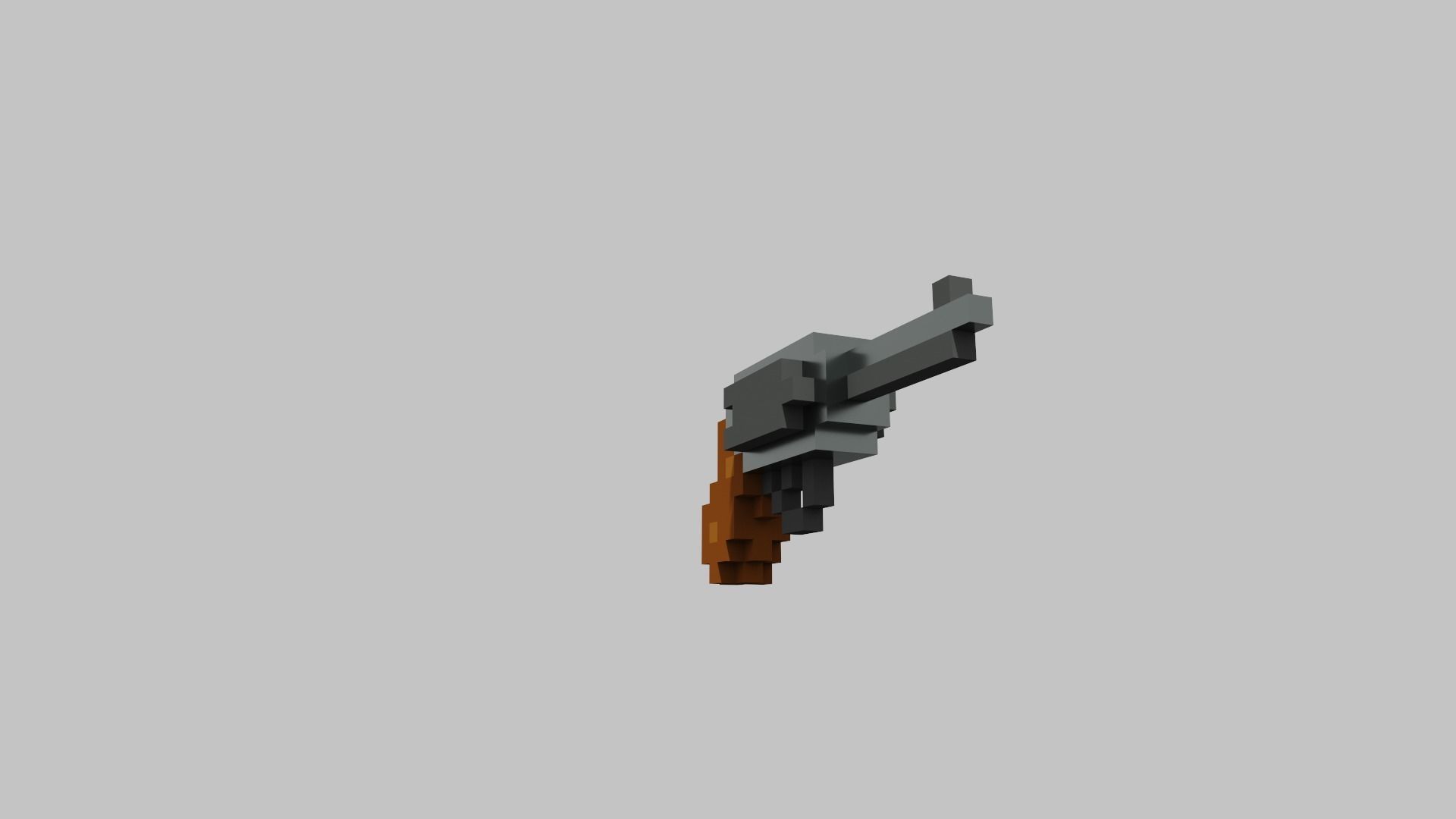 Revolver Voxel Low-poly 3D model_5