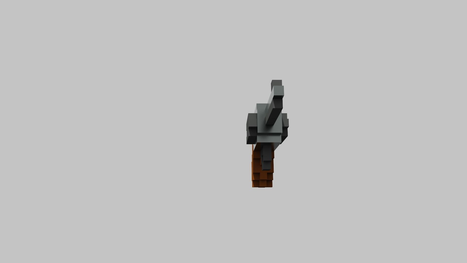 Revolver Voxel Low-poly 3D model_7