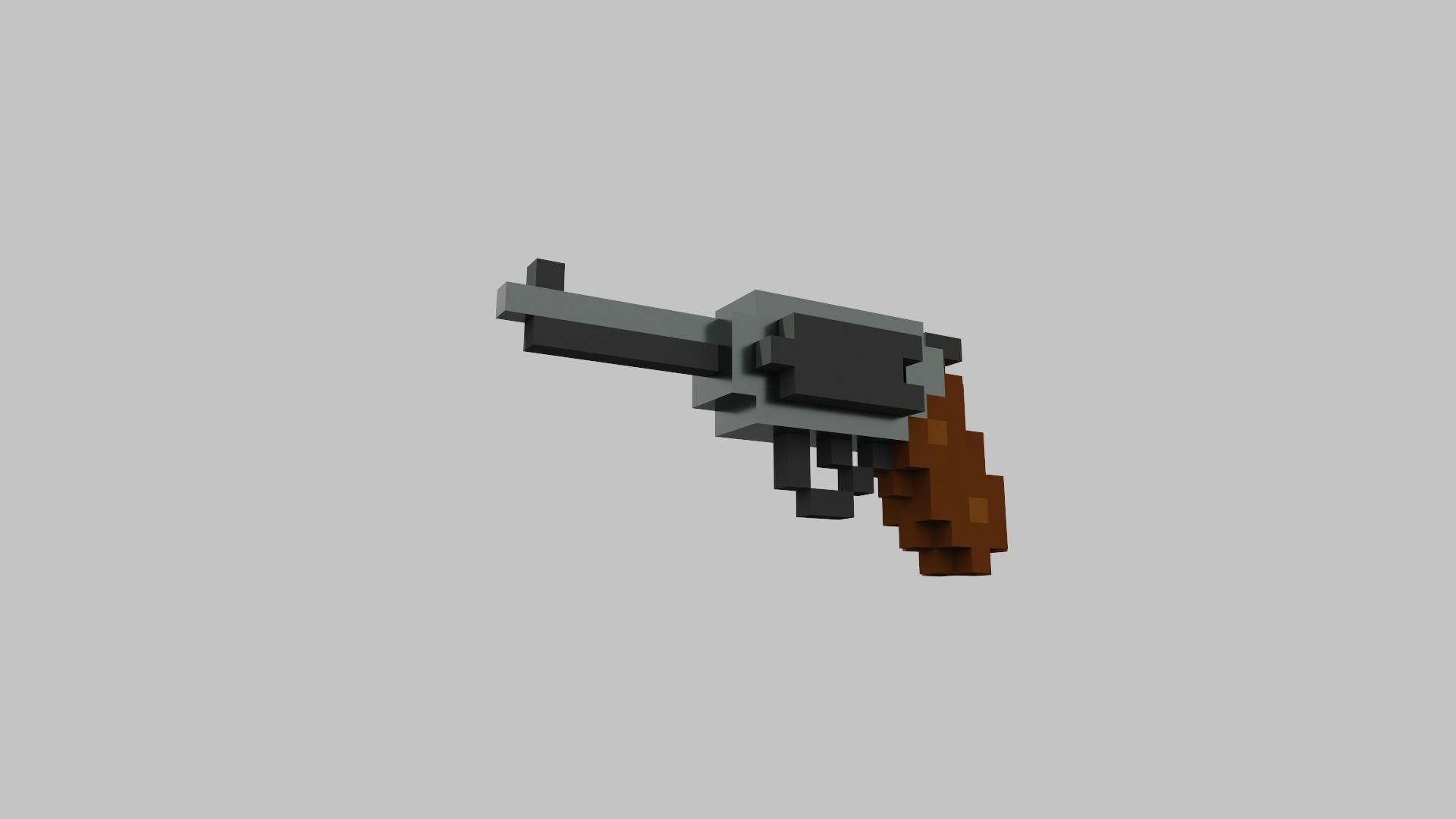 Revolver Voxel Low-poly 3D model_12