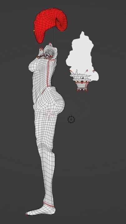 Female Sentinel of Fire Low-poly 3D model_16