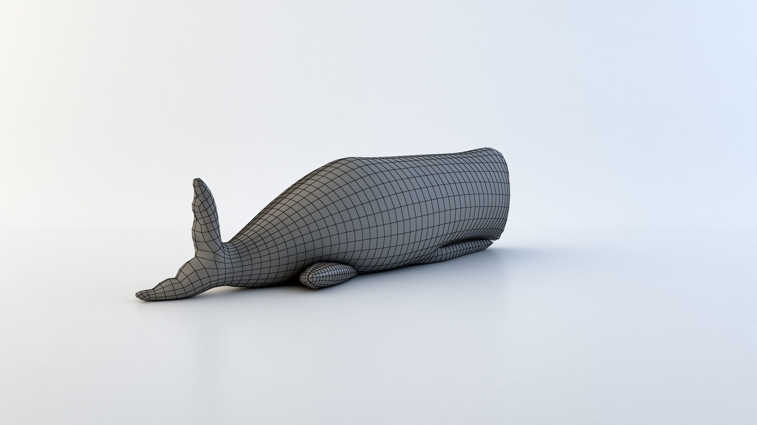 Plush Whale Low-poly 3D model_9