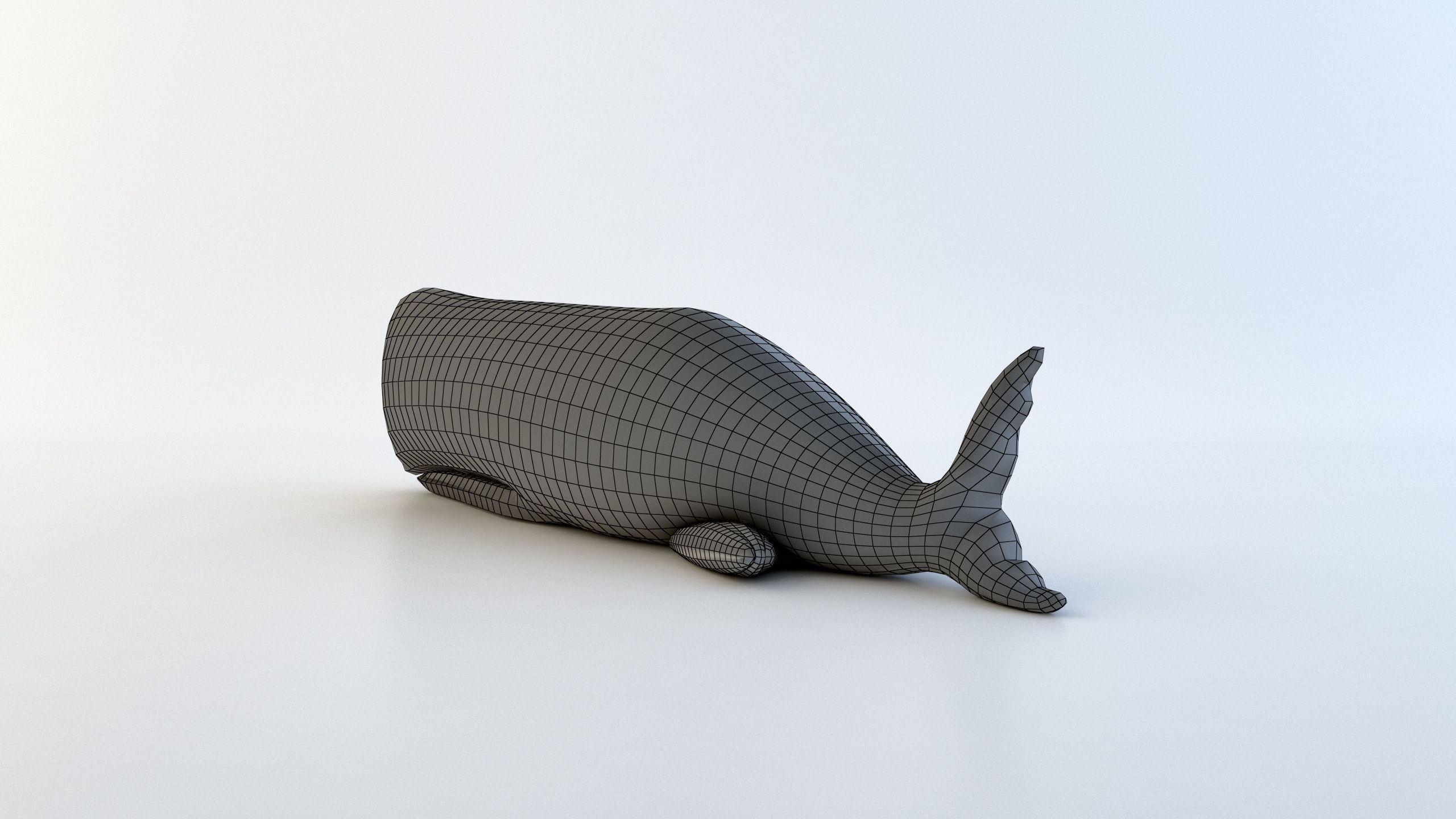 Plush Whale Low-poly 3D model_7