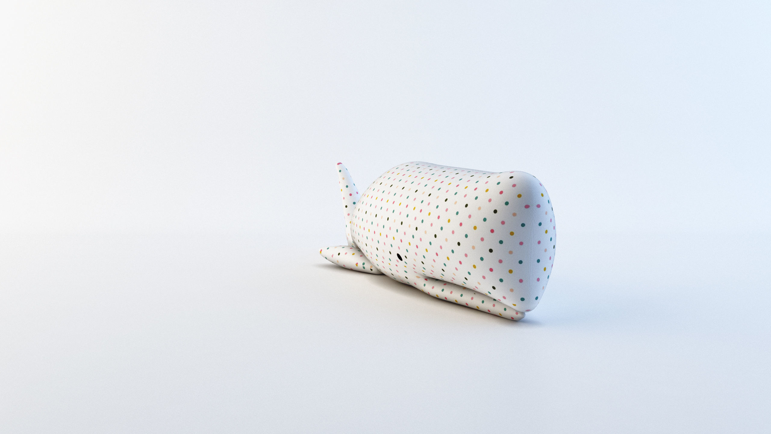 Plush Whale Low-poly 3D model_4