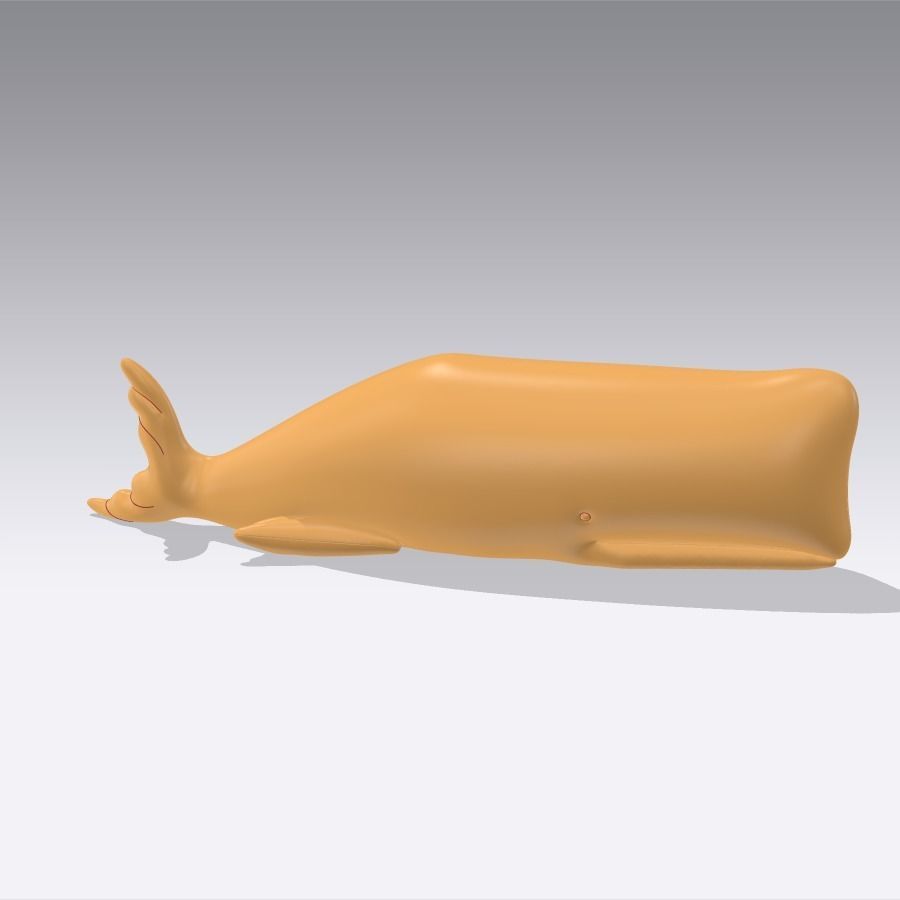 Plush Whale Low-poly 3D model_11