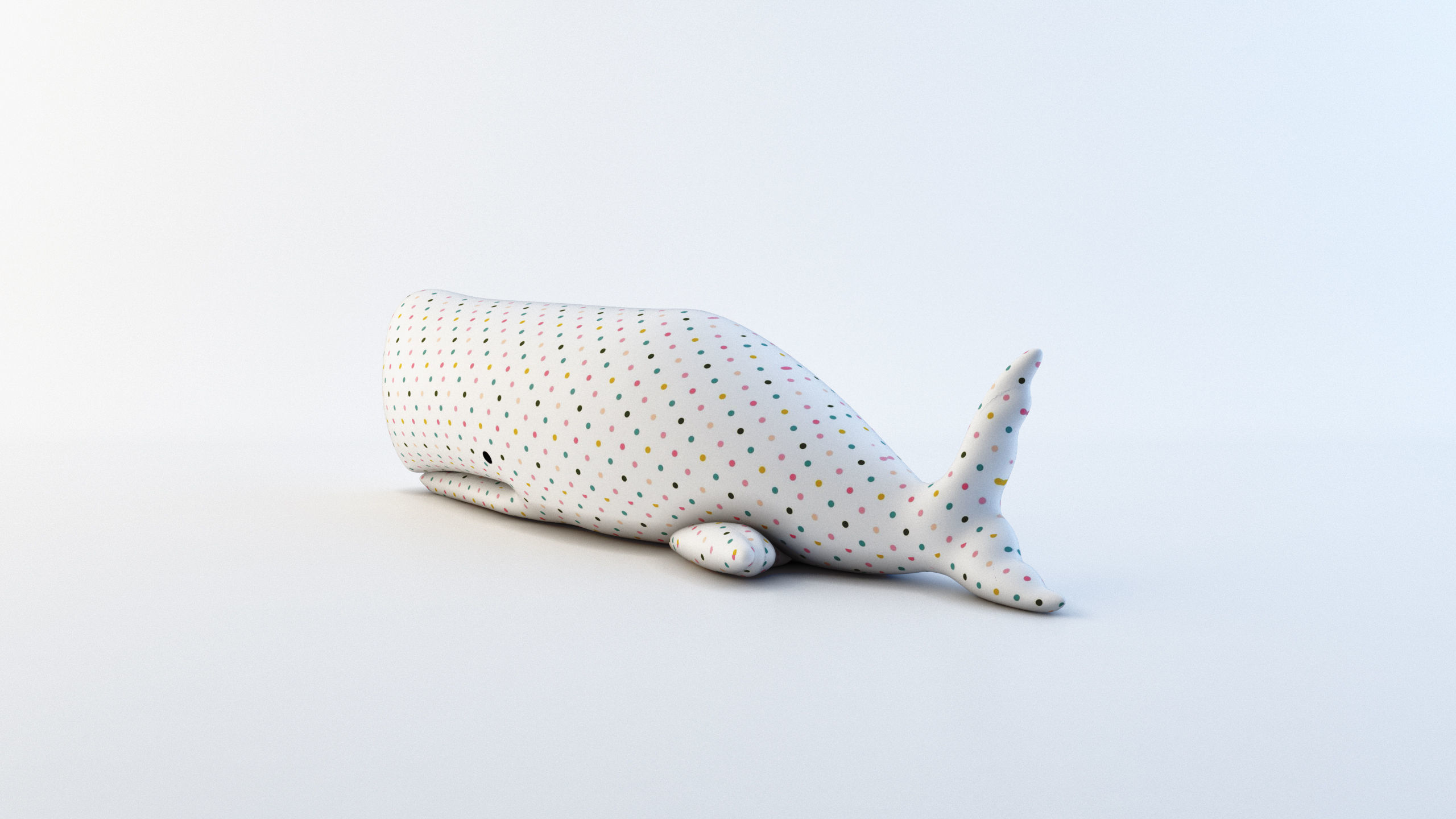 Plush Whale Low-poly 3D model_1