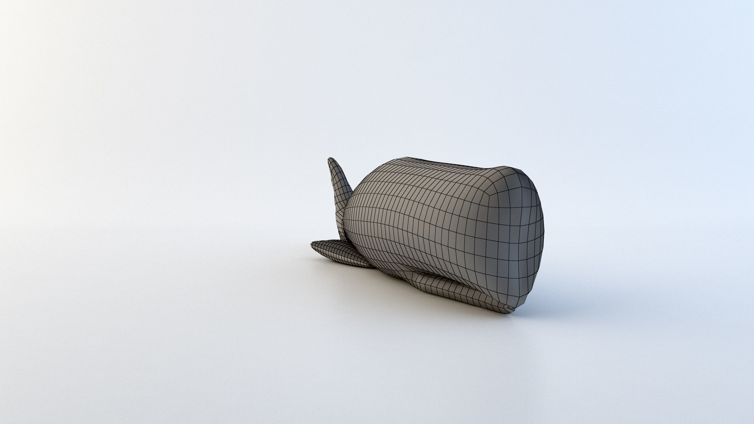 Plush Whale Low-poly 3D model_10