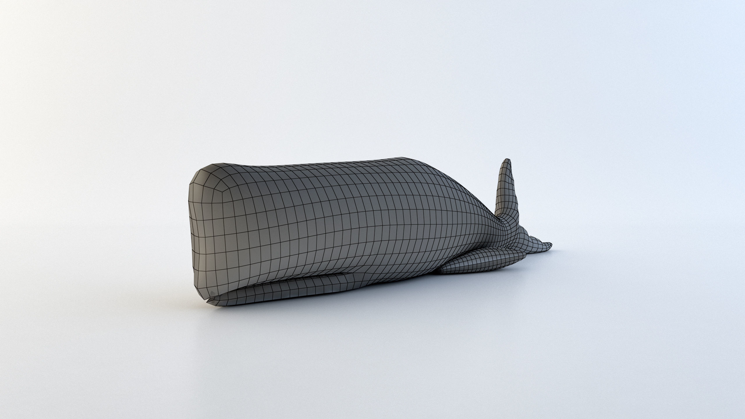 Plush Whale Low-poly 3D model_5