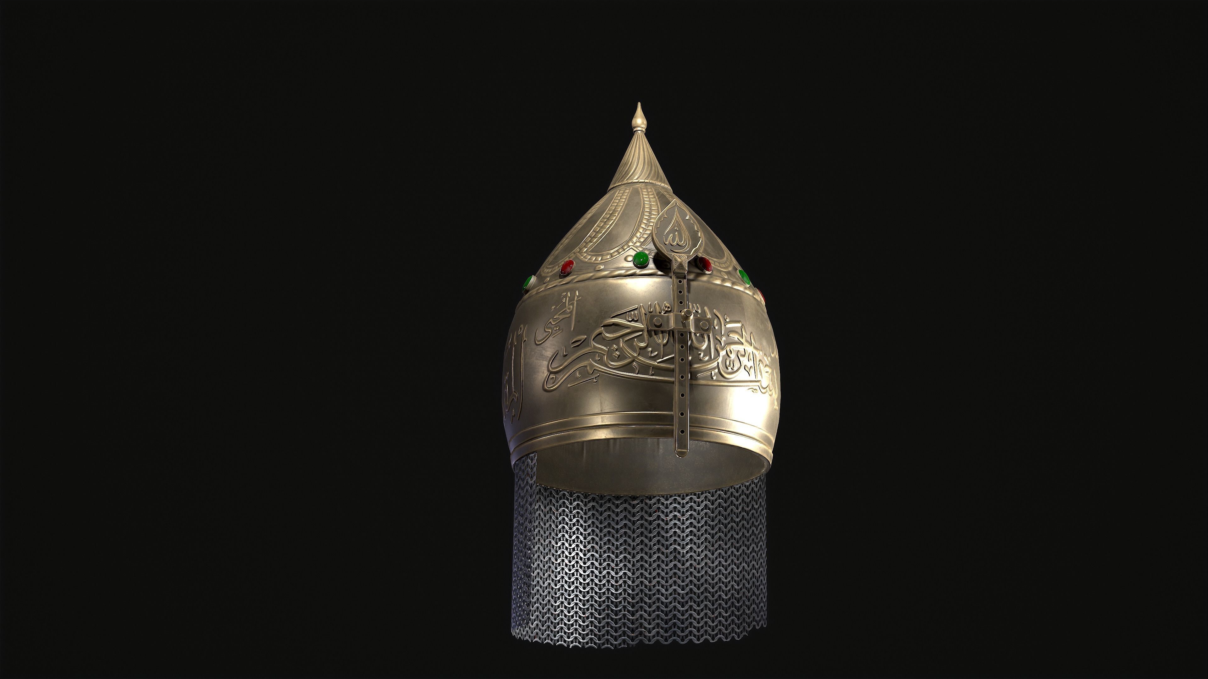 Ottoman Helmet PBR Low-poly 3D model_5