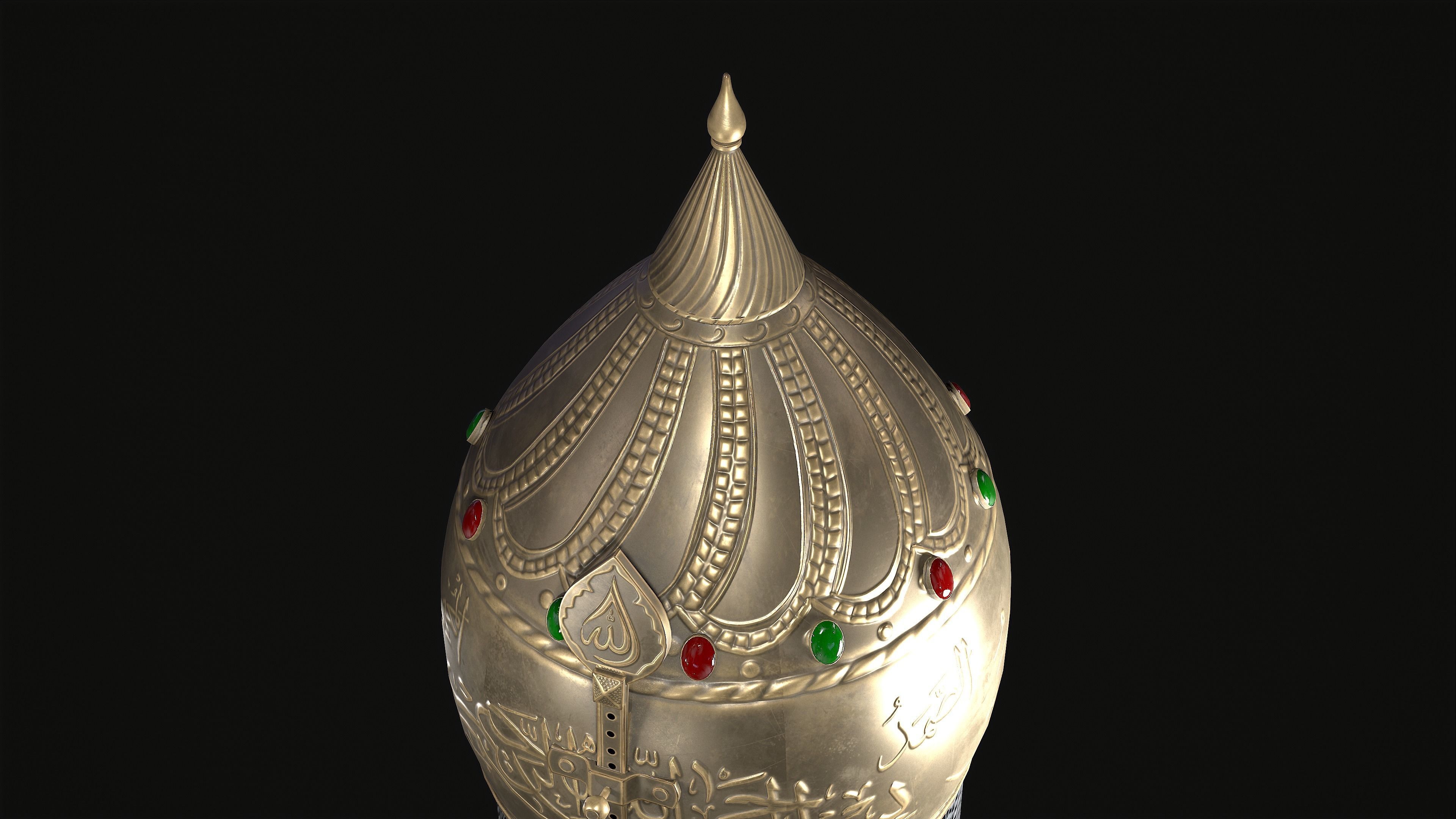 Ottoman Helmet PBR Low-poly 3D model_1