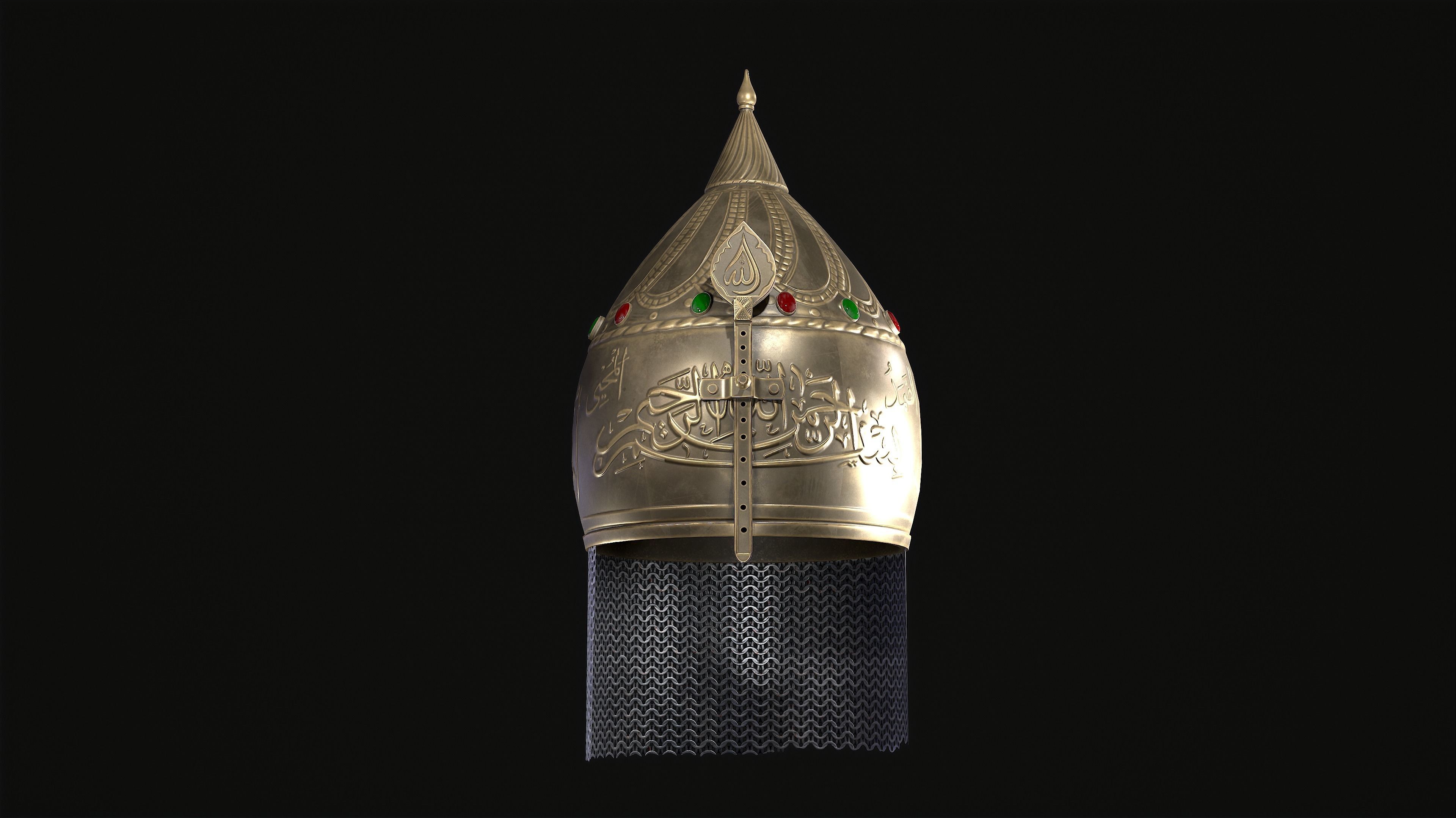 Ottoman Helmet PBR Low-poly 3D model_3