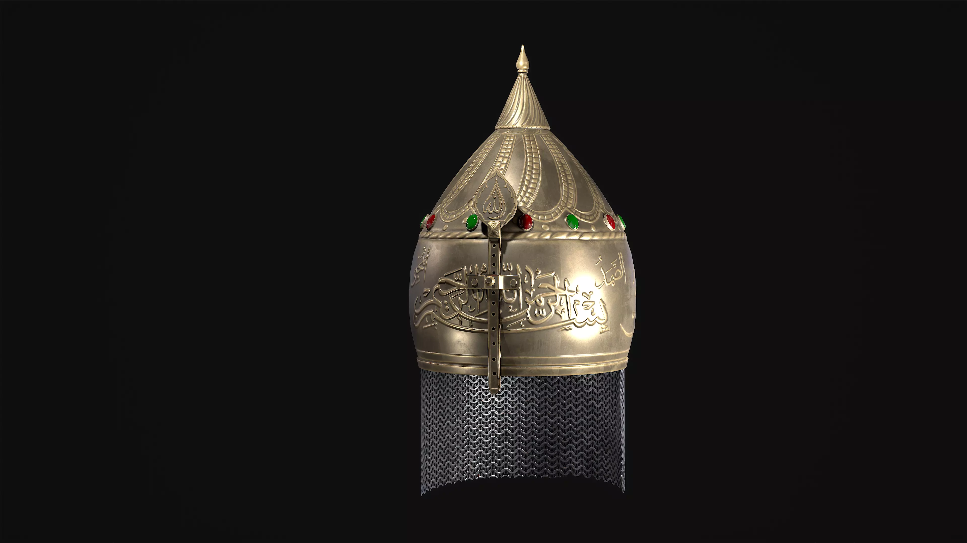 Ottoman Helmet PBR Low-poly 3D model_0