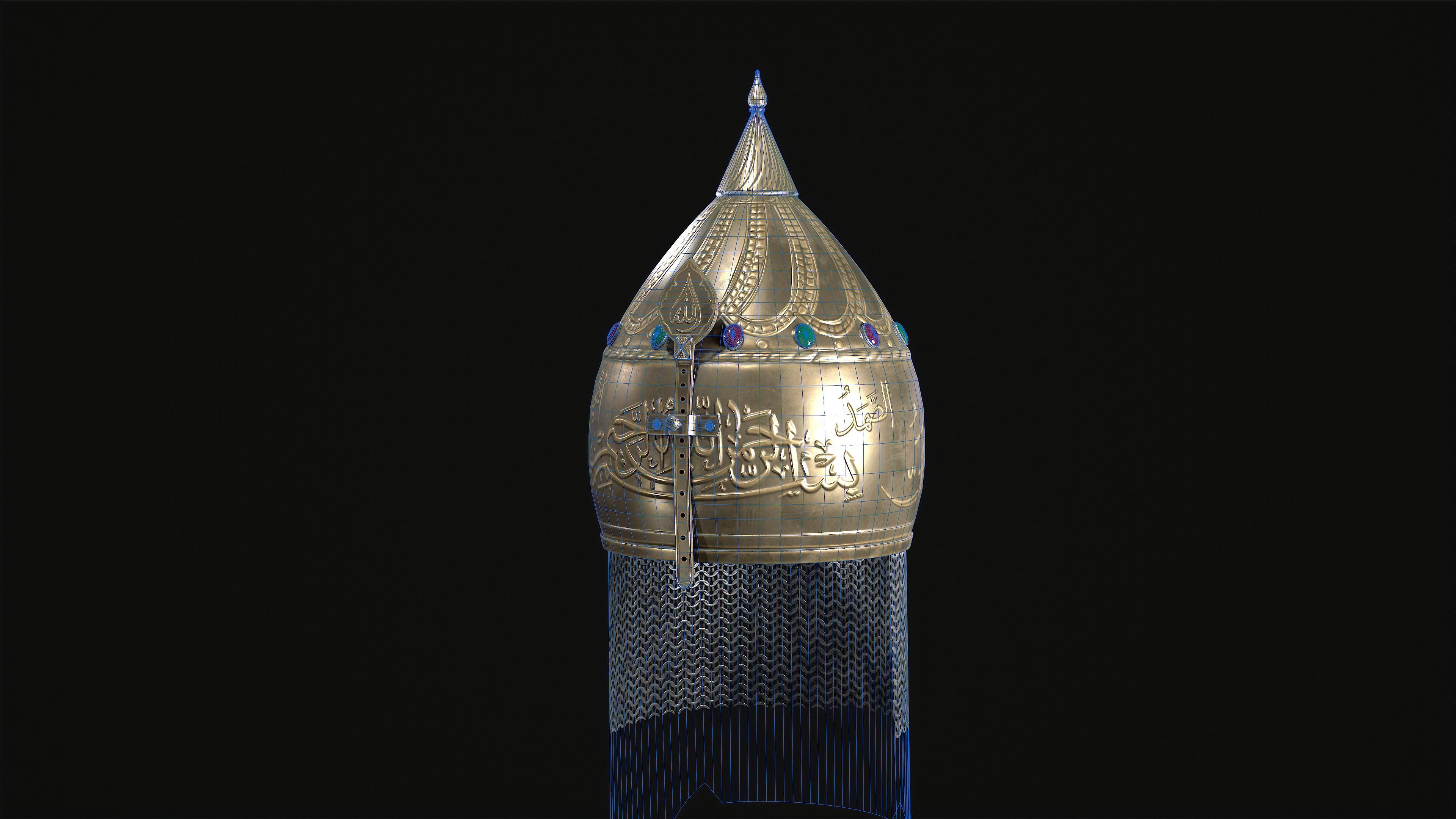 Ottoman Helmet PBR Low-poly 3D model_2