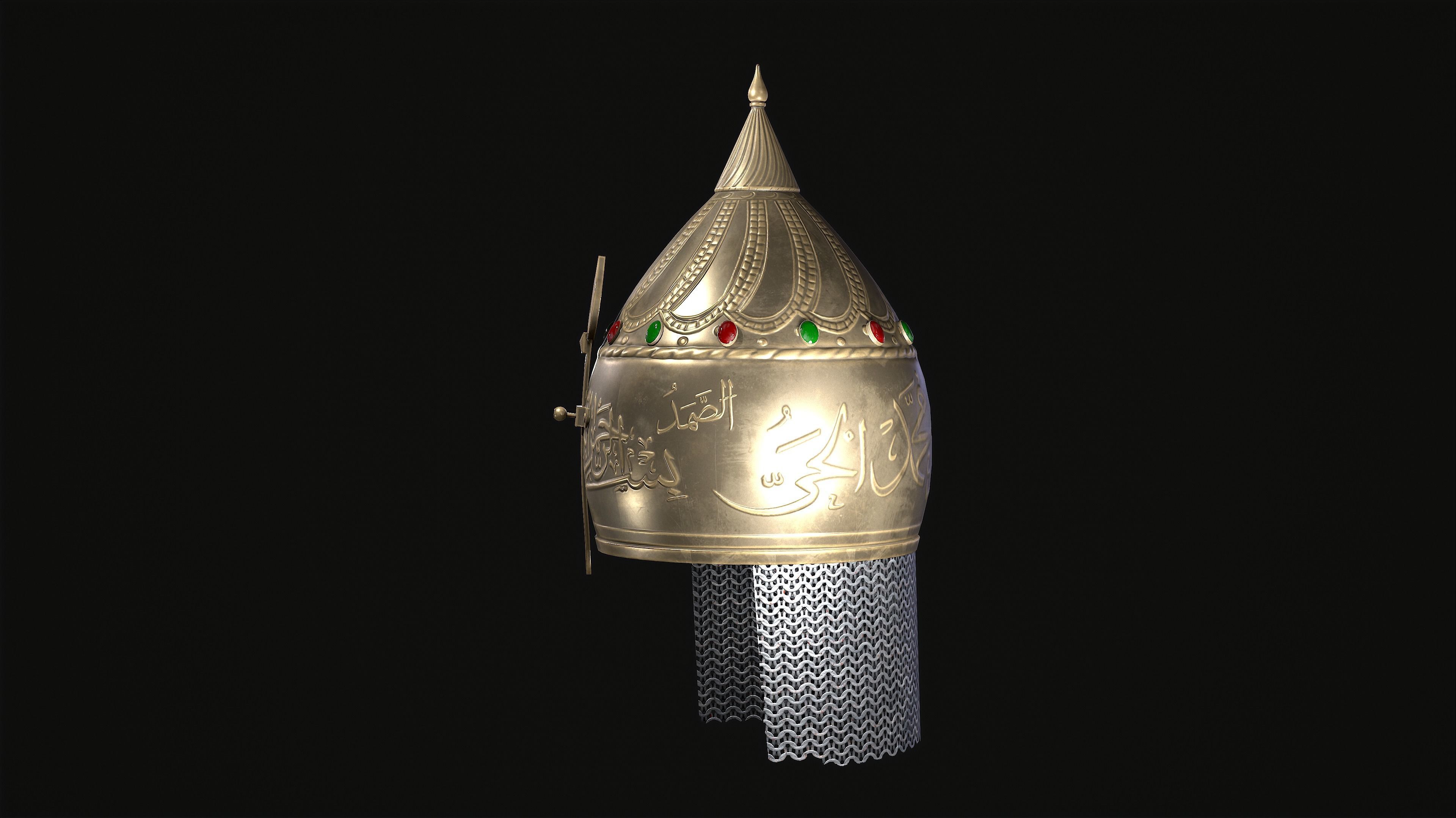Ottoman Helmet PBR Low-poly 3D model_6
