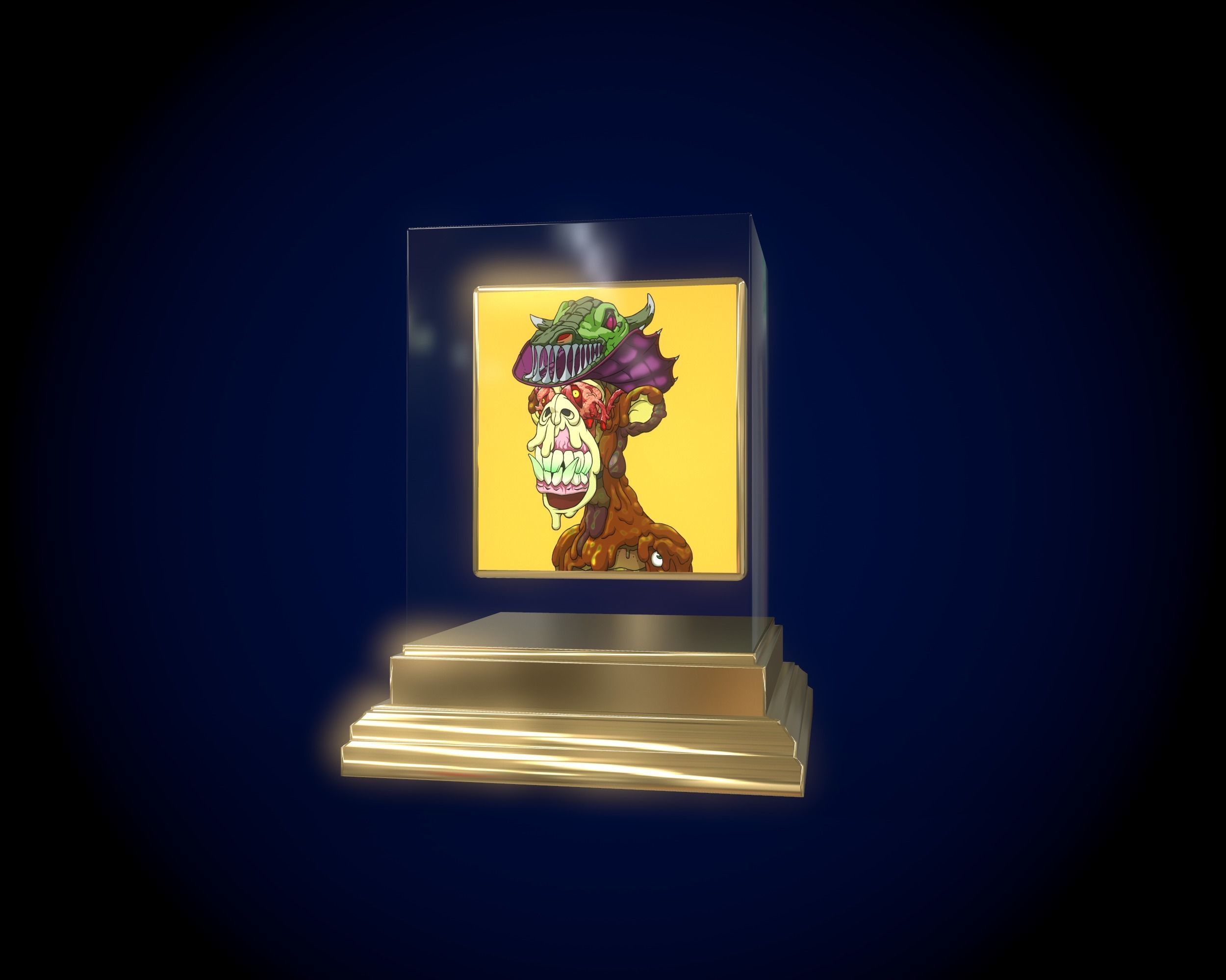 Mutant Ape 17 Gold Club Low-poly 3D model_10