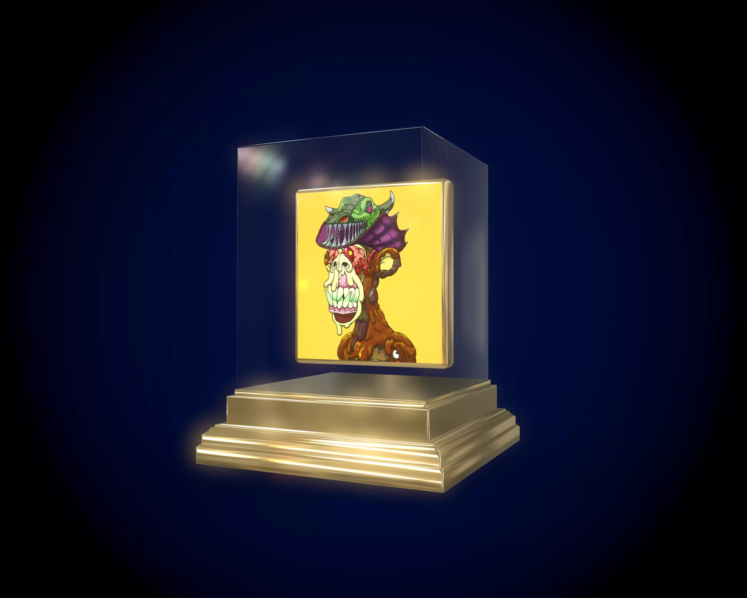 Mutant Ape 17 Gold Club Low-poly 3D model_0