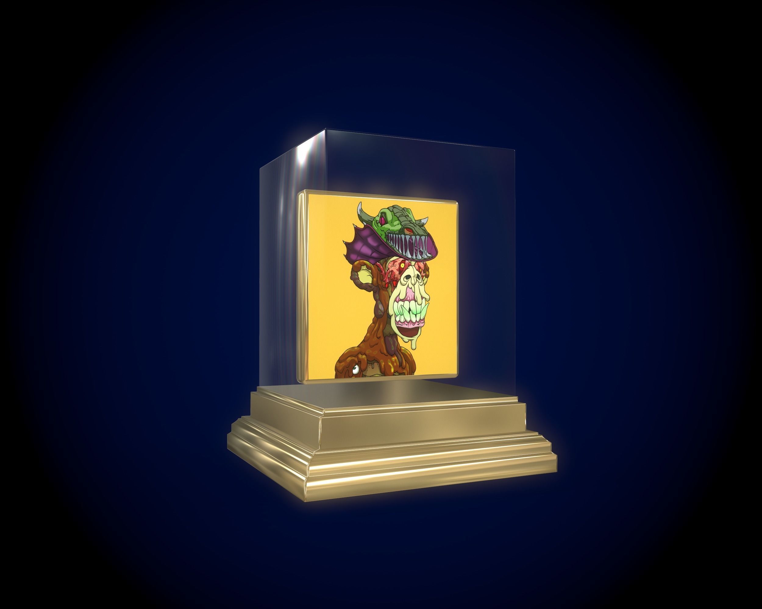 Mutant Ape 17 Gold Club Low-poly 3D model_3