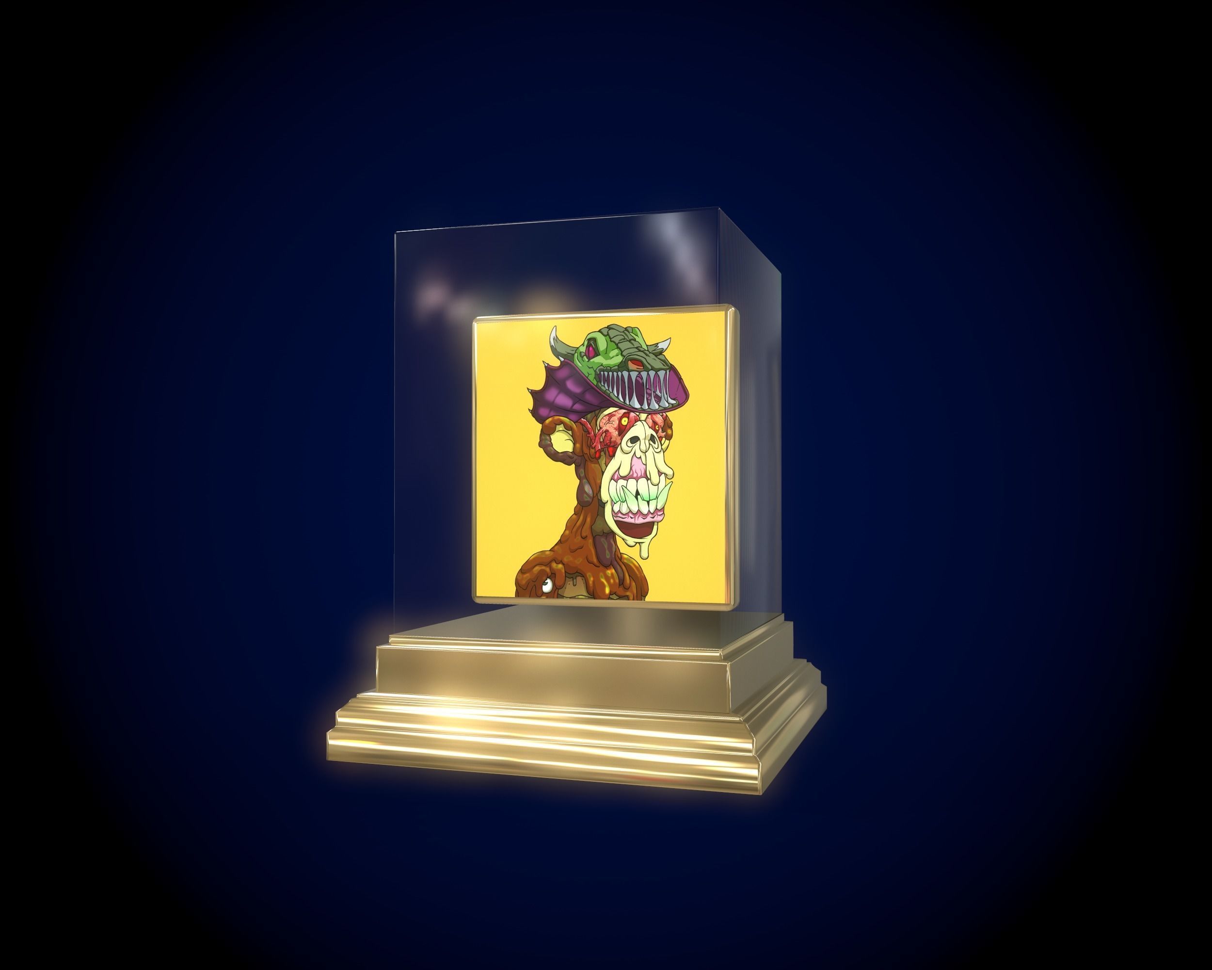 Mutant Ape 17 Gold Club Low-poly 3D model_8