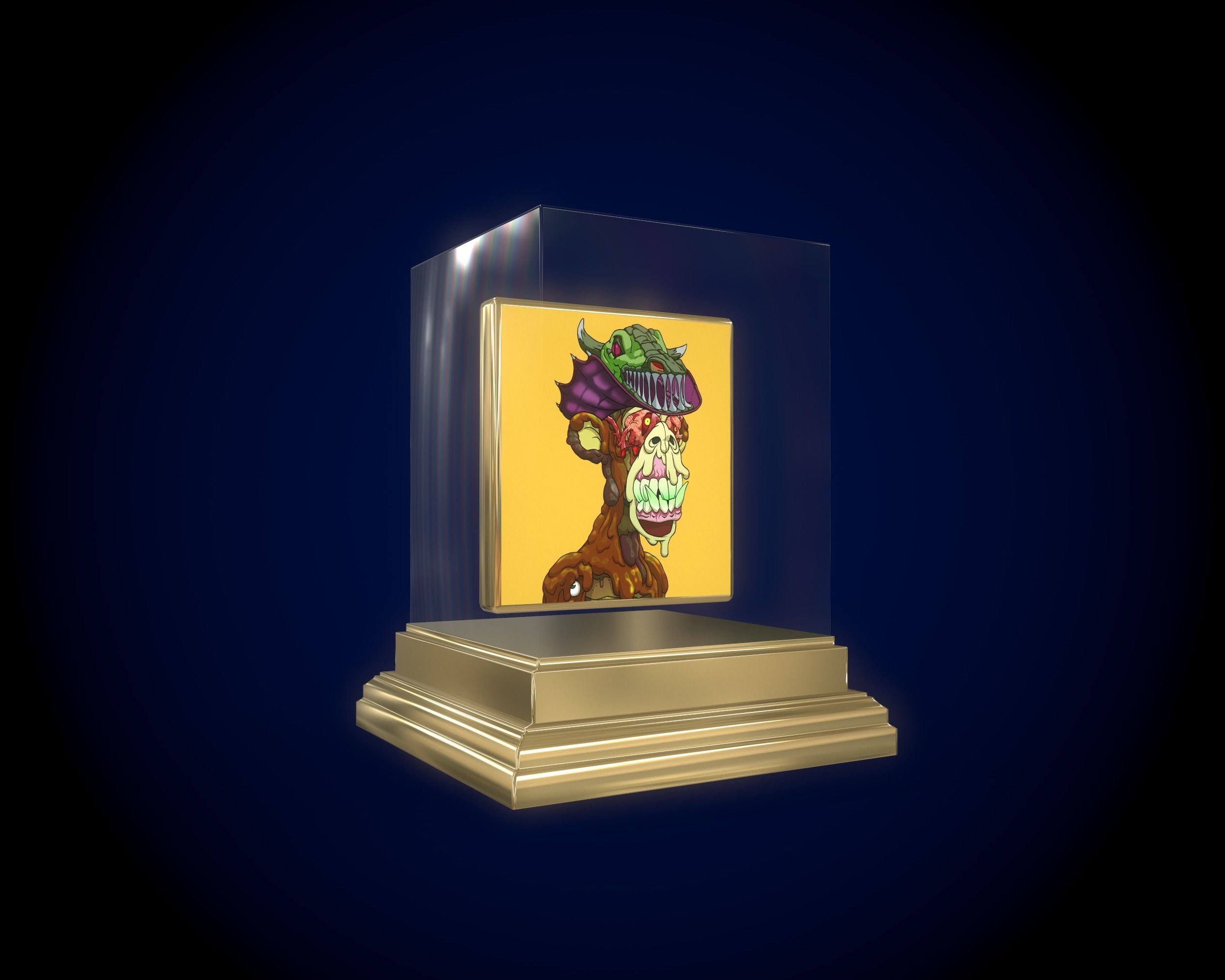 Mutant Ape 17 Gold Club Low-poly 3D model_9