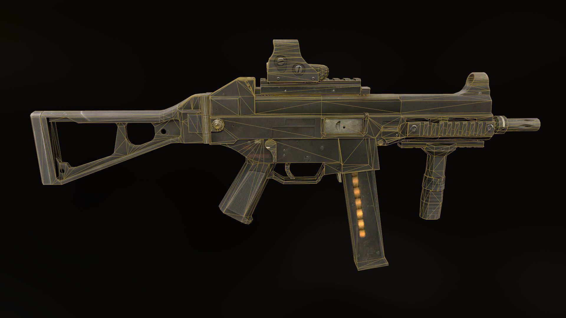 UMP-45 gun Low-poly 3D model_4