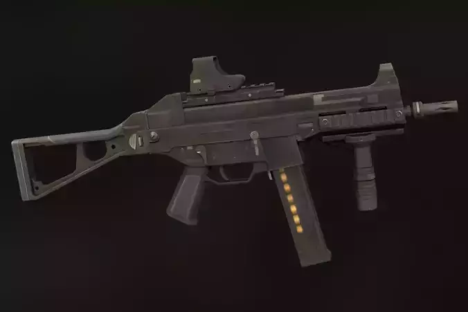 UMP-45 gun Low-poly 3D model