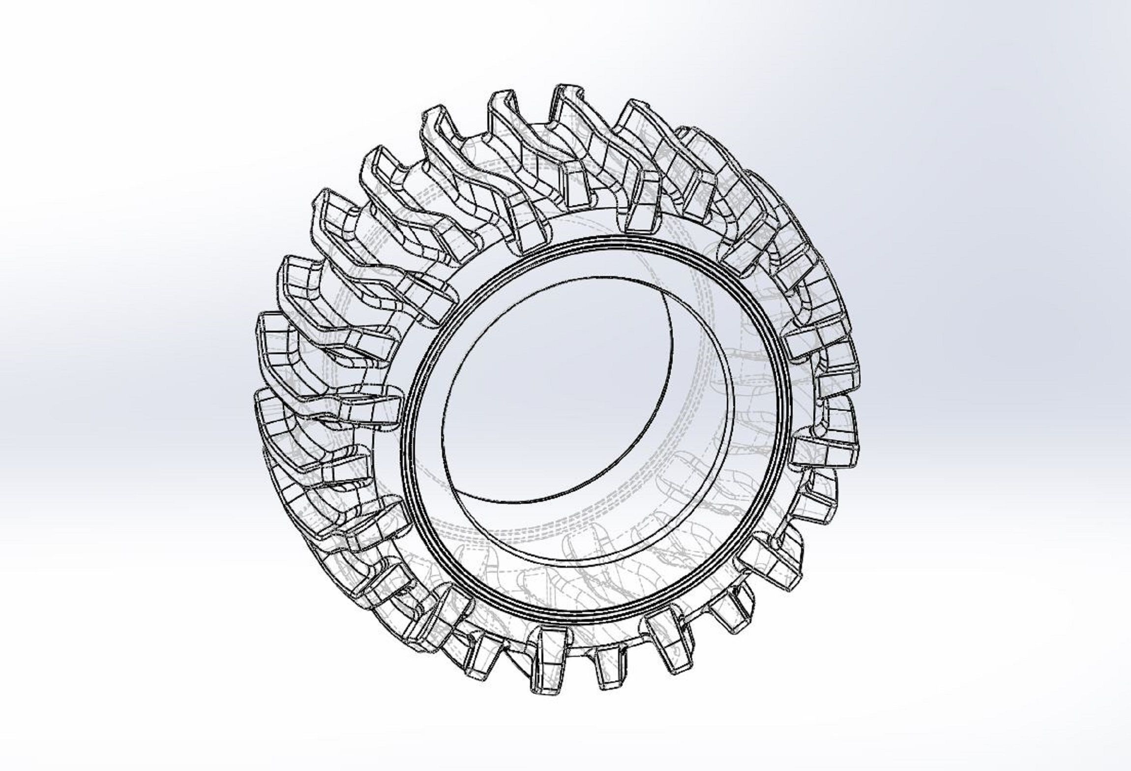 Offroad tire 21 Scale 1 to 25 3D print model_8