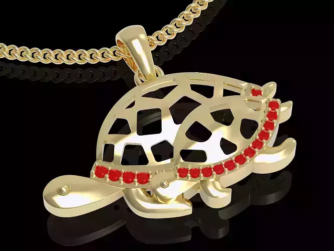 Turtle pendant  gold  printable  3D model