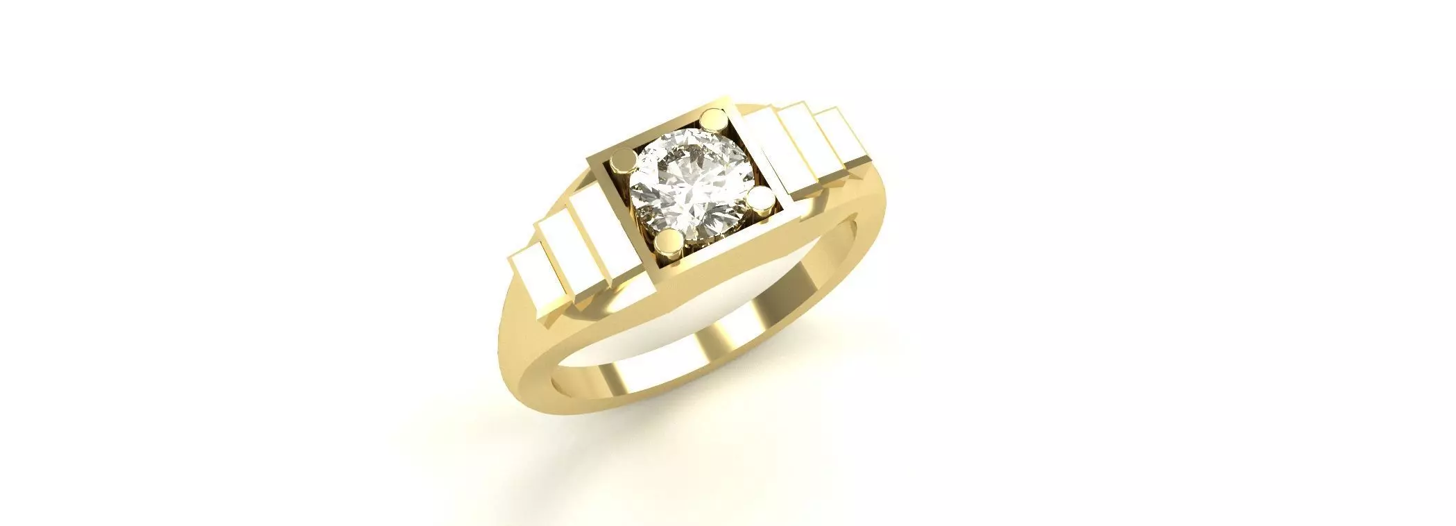 Ladies 5mm Diamond Ring Gold Silver Platinum Jewelry 3D print model