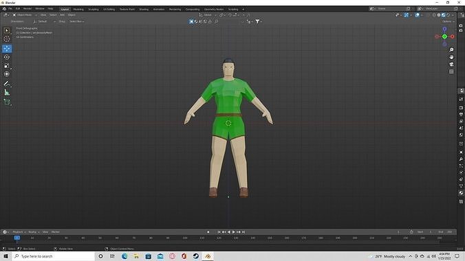 lowpoly man person Low-poly 3D model