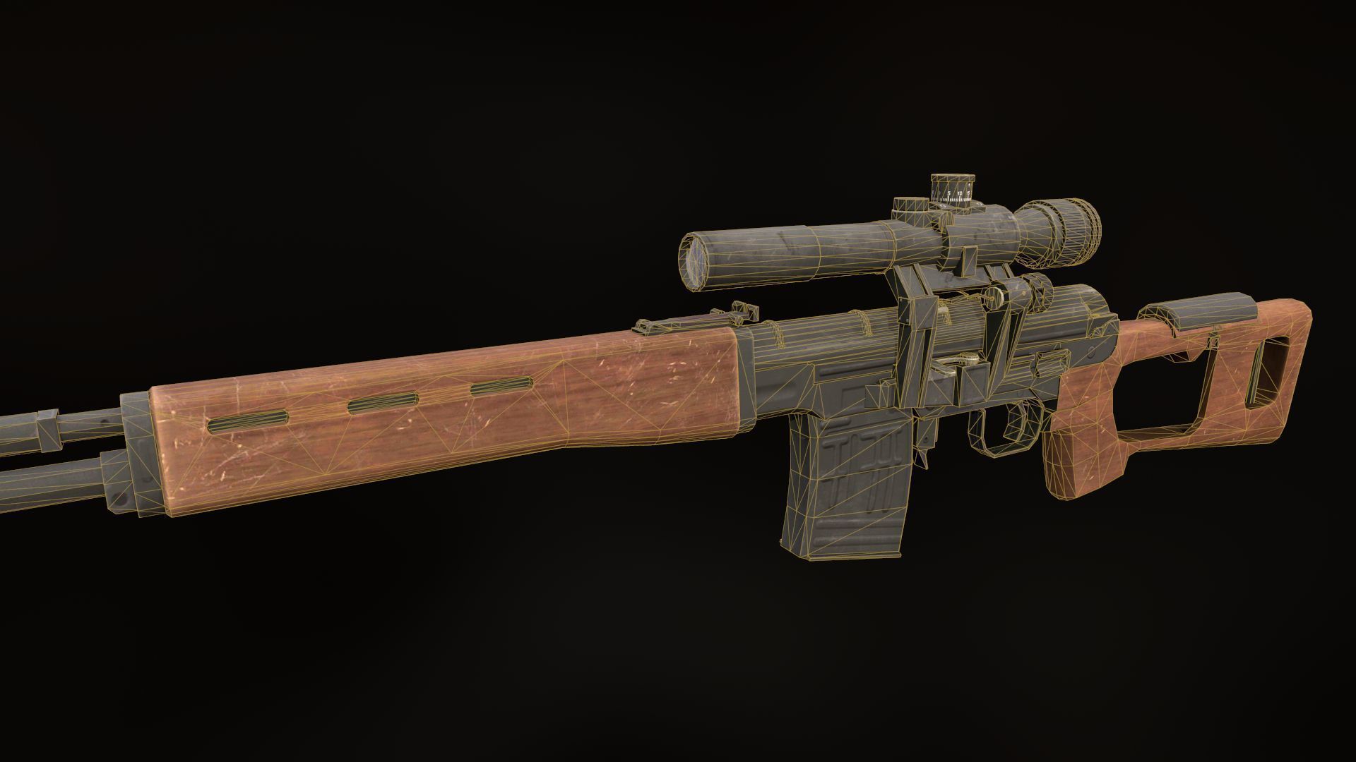 Dragunov sniper rifle  Low-poly 3D model_4