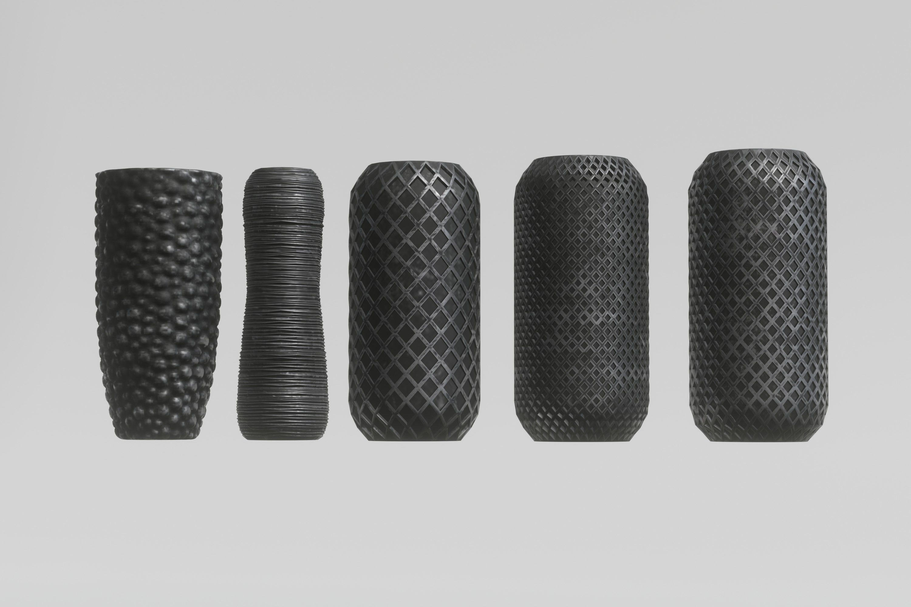 Vases five in gold 3D model_13