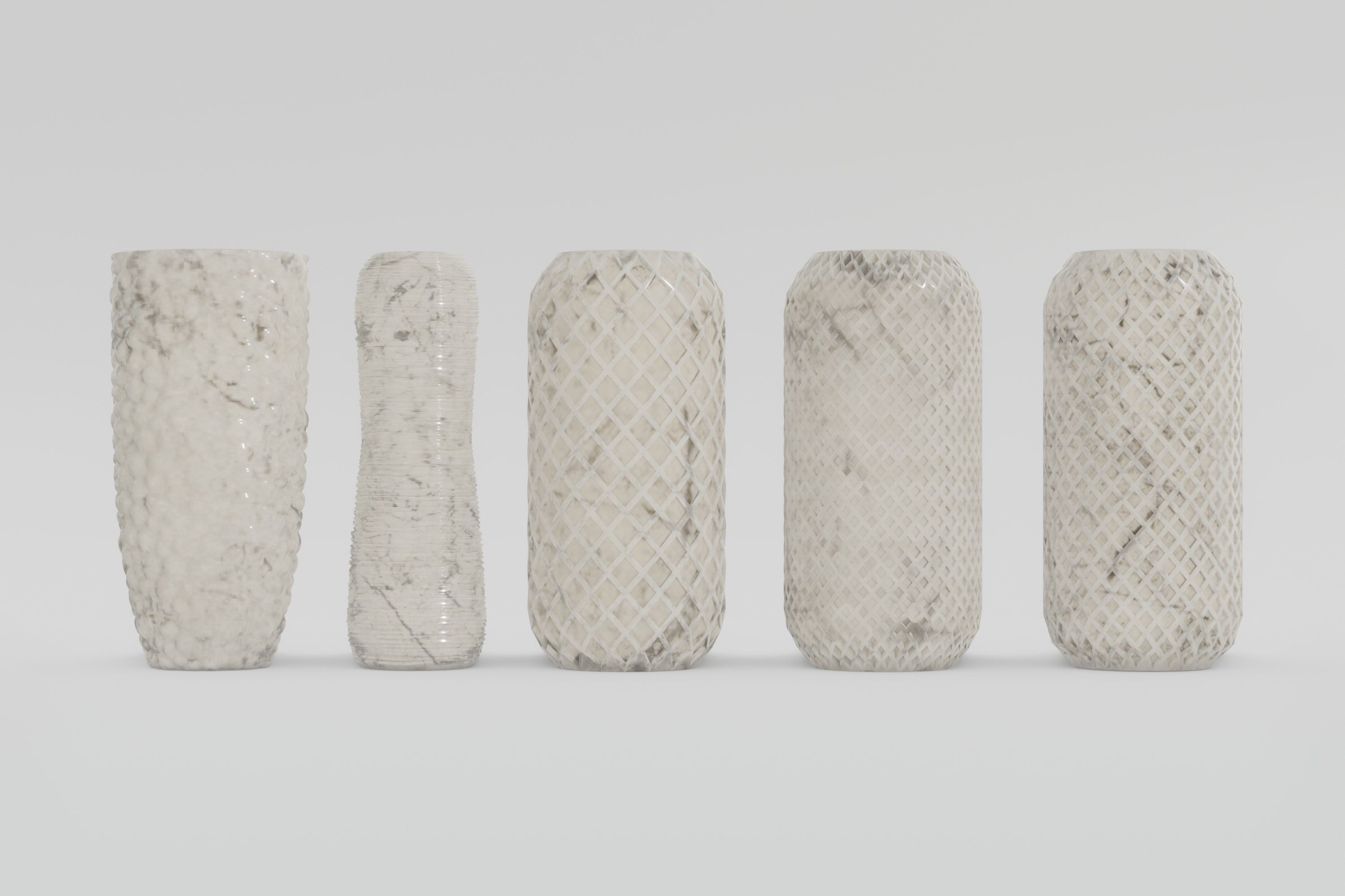 Vases five in gold 3D model_8