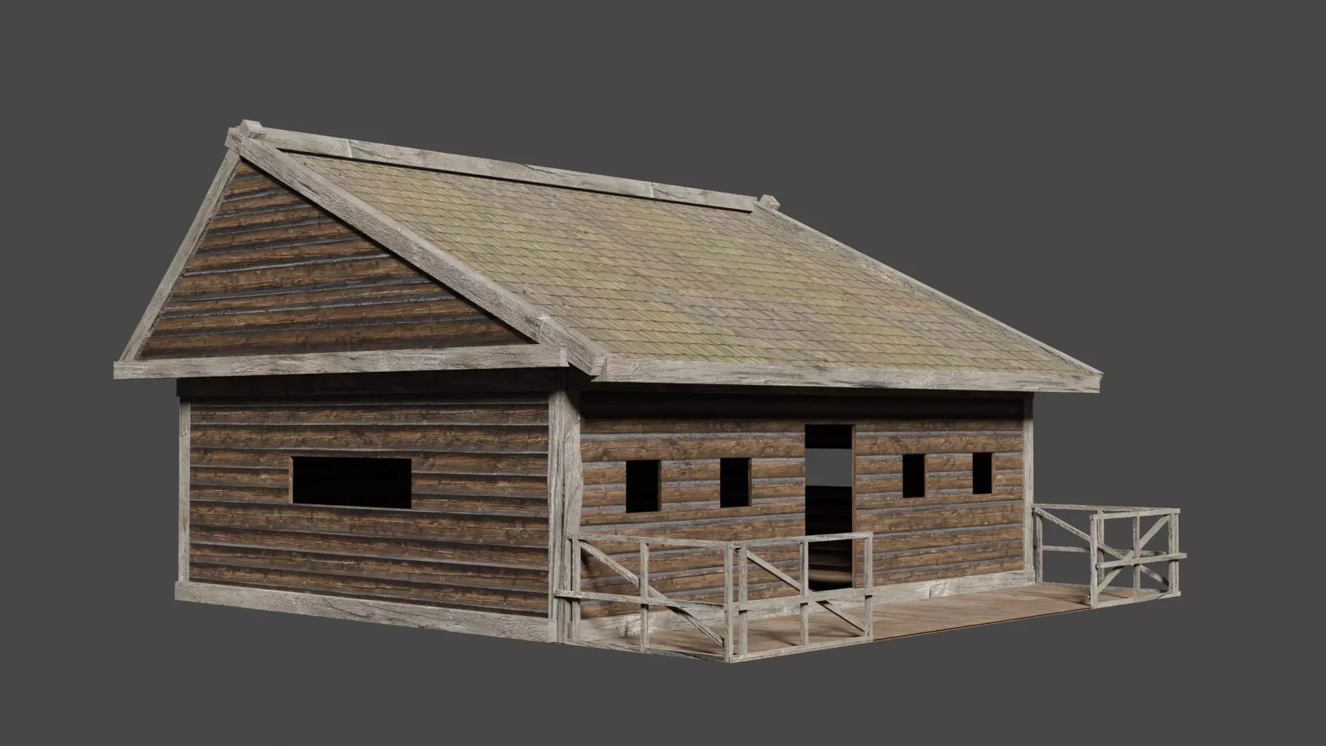 LowPoly house need resize of texture Free low-poly 3D model