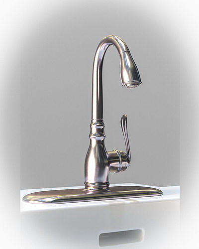 Moen Single Handle Kitchen Faucet Low-poly 3D model