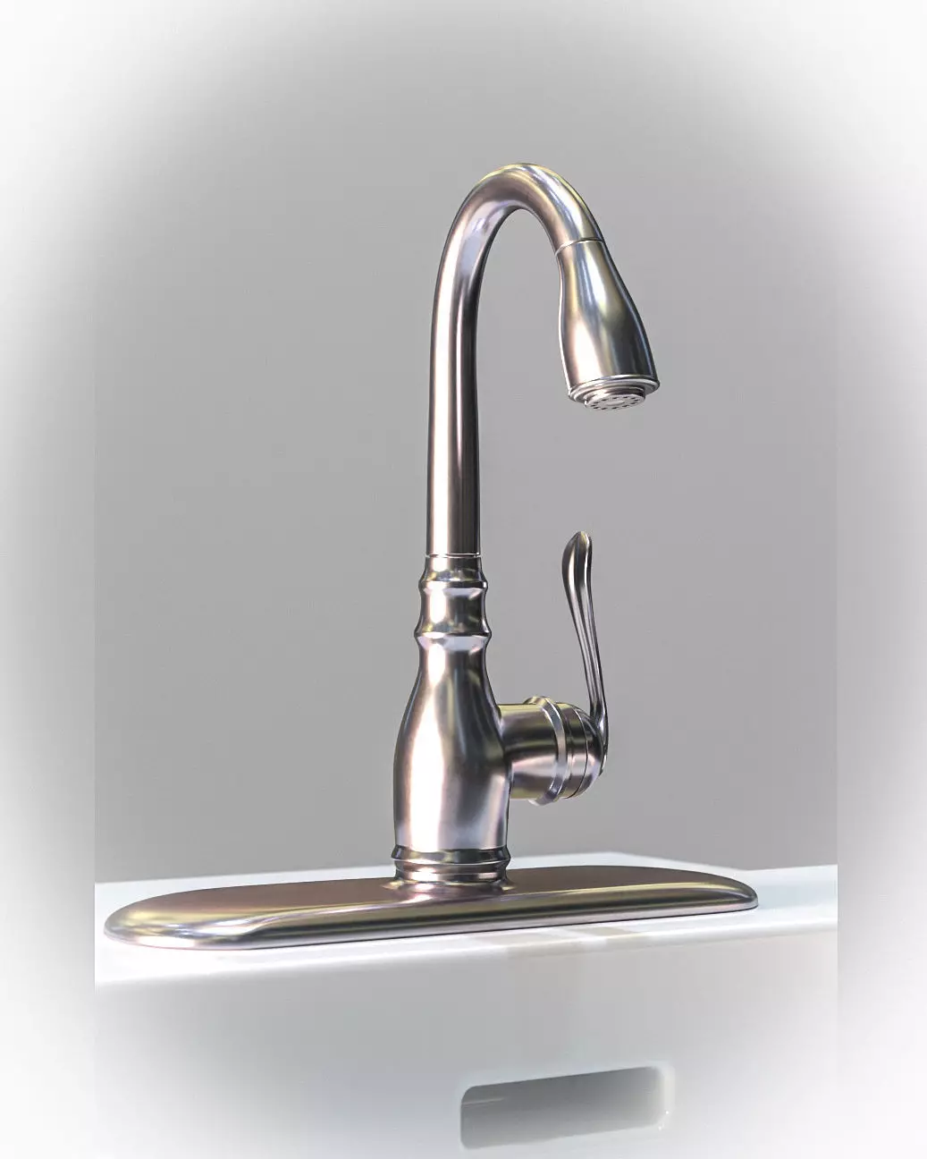 Moen Single Handle Kitchen Faucet Low-poly 3D model