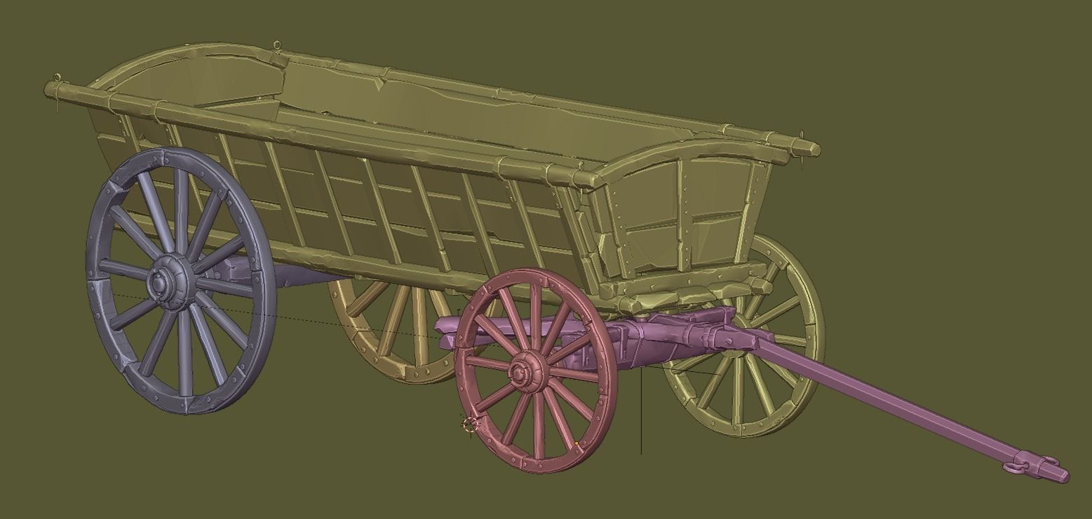 Wagon Medieval 3D model_11