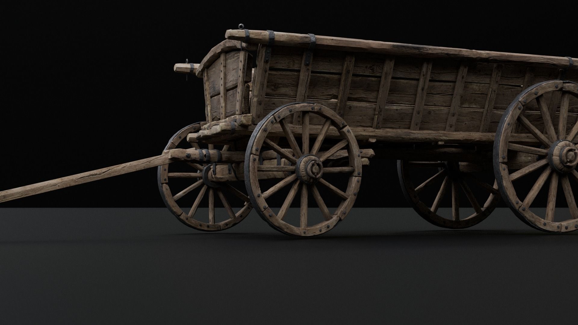 Wagon Medieval 3D model_3